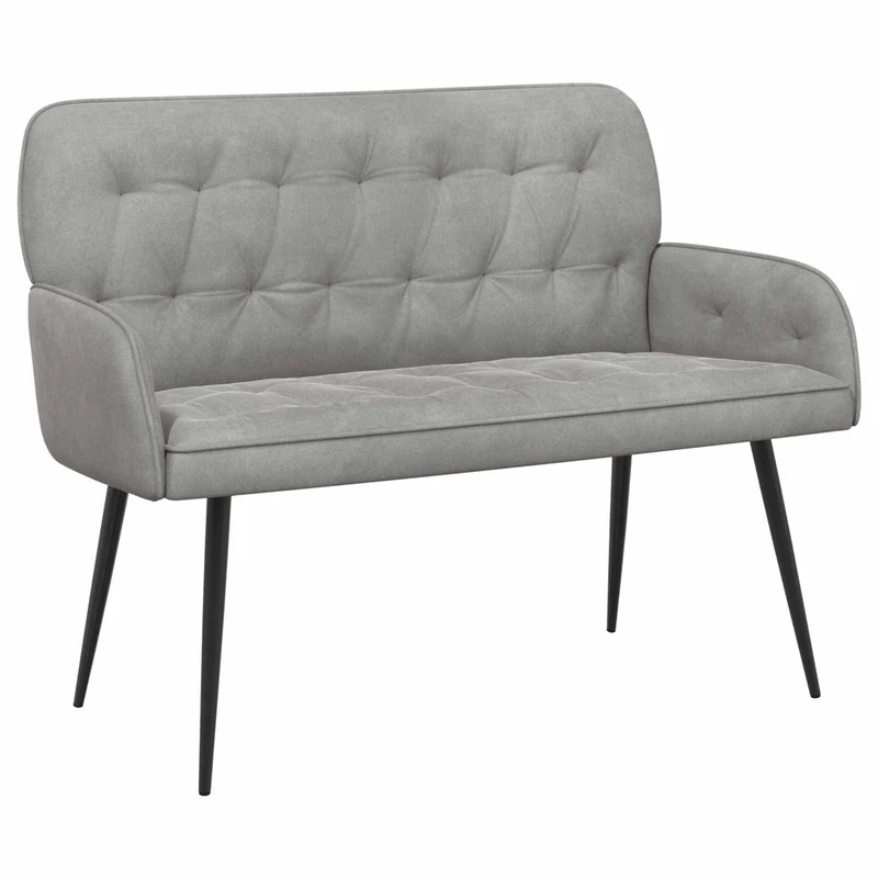 2 Seater Sofa with Metal Legs 2-Seater Light Grey Velvet