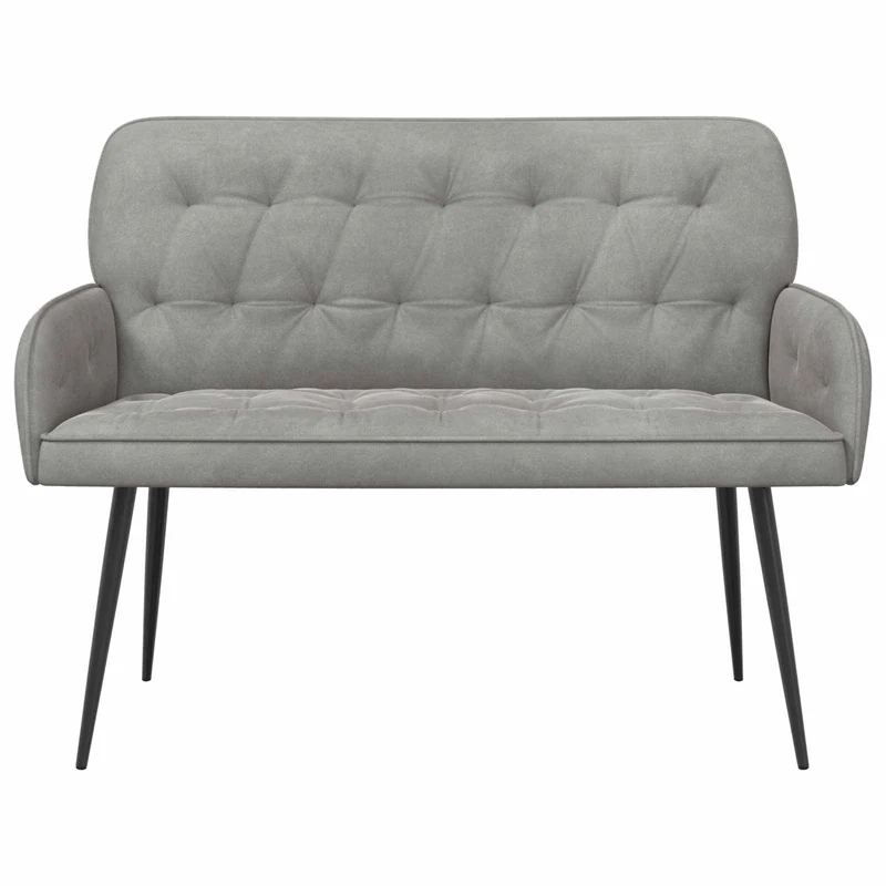 2 Seater Sofa with Metal Legs 2-Seater Light Grey Velvet