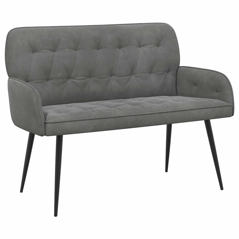 2 Seater Sofa with Metal Legs 2-Seater Dark Grey Velvet