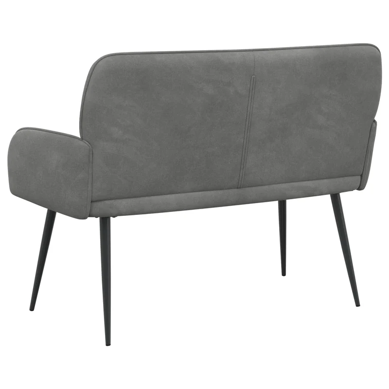 2 Seater Sofa with Metal Legs 2-Seater Dark Grey Velvet