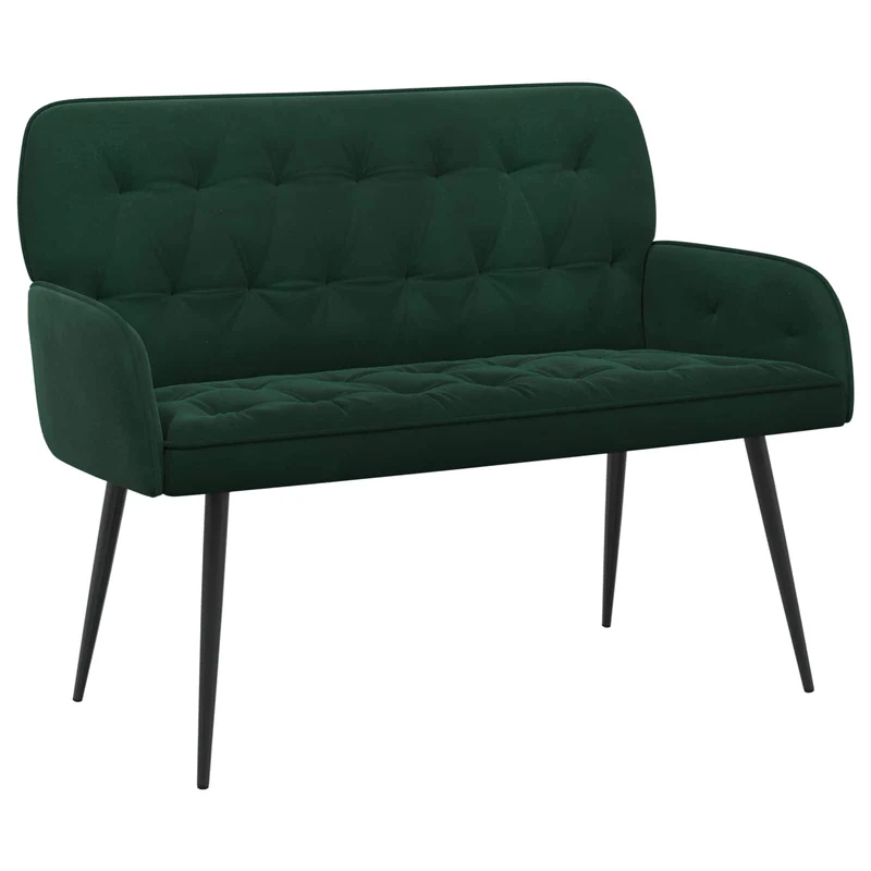 2 Seater Sofa with Metal Legs 2-Seater Dark Green Velvet