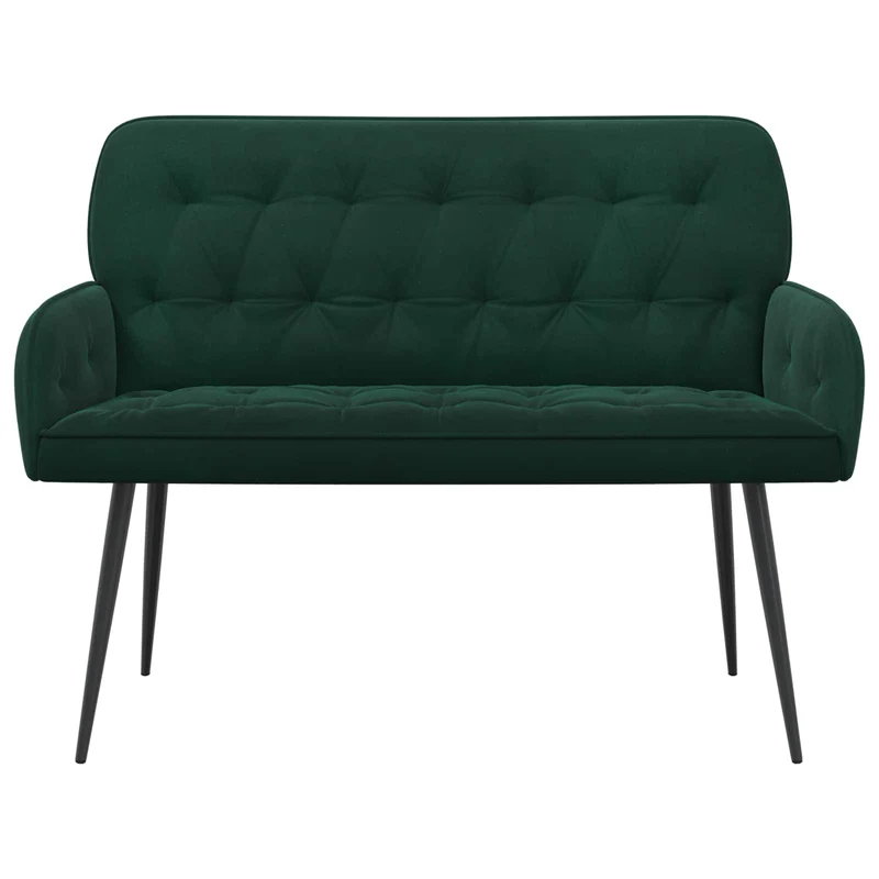 2 Seater Sofa with Metal Legs 2-Seater Dark Green Velvet