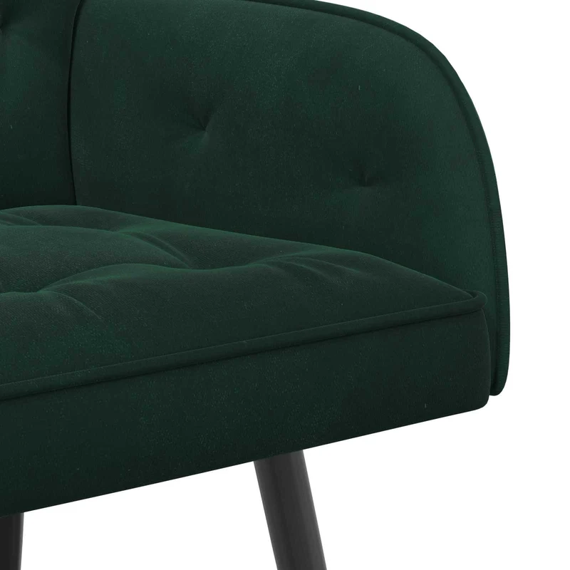 2 Seater Sofa with Metal Legs 2-Seater Dark Green Velvet