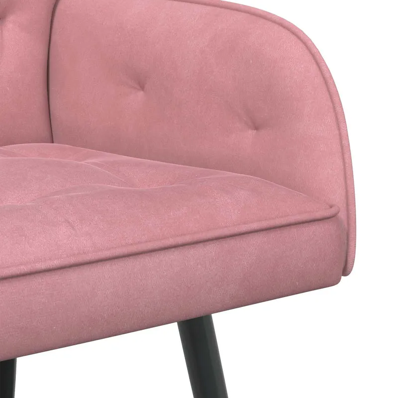 2 Seater Sofa with Metal Legs 2-Seater Pink Velvet