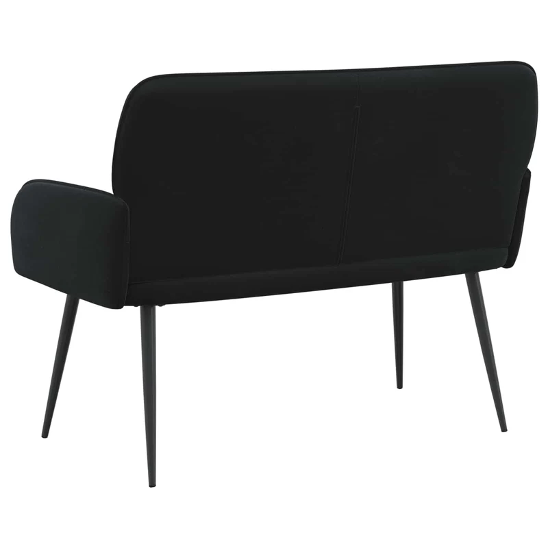 2 Seater Sofa with Metal Legs 2-Seater Black Velvet