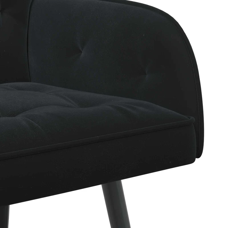 2 Seater Sofa with Metal Legs 2-Seater Black Velvet