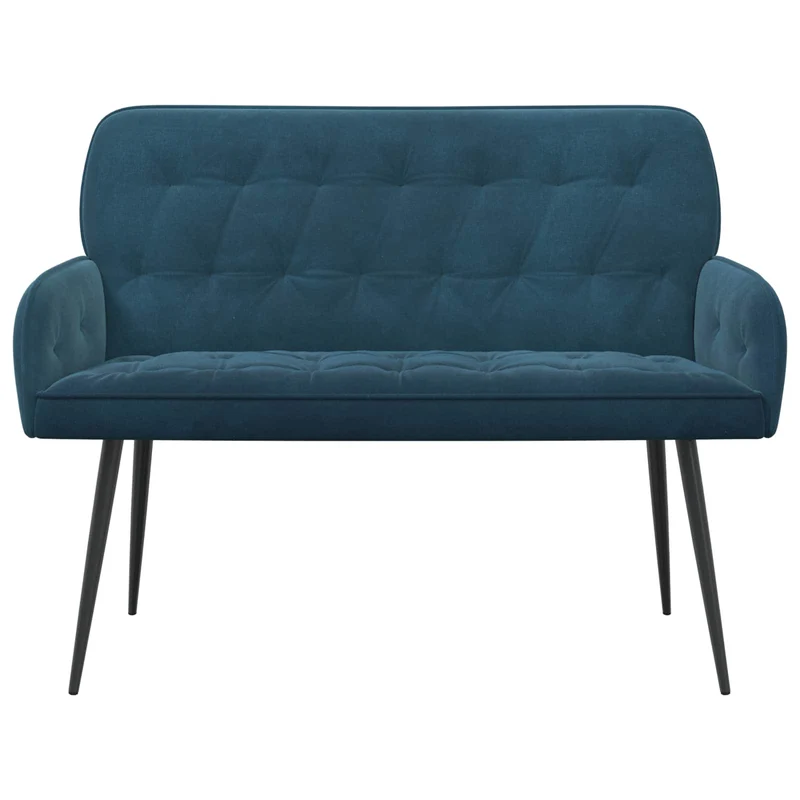 2 Seater Sofa with Metal Legs 2-Seater Blue Velvet
