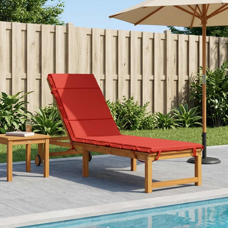 Sunlounger Cushion GEMERT 100% Polyester Red 200 x 50 x 3 cm