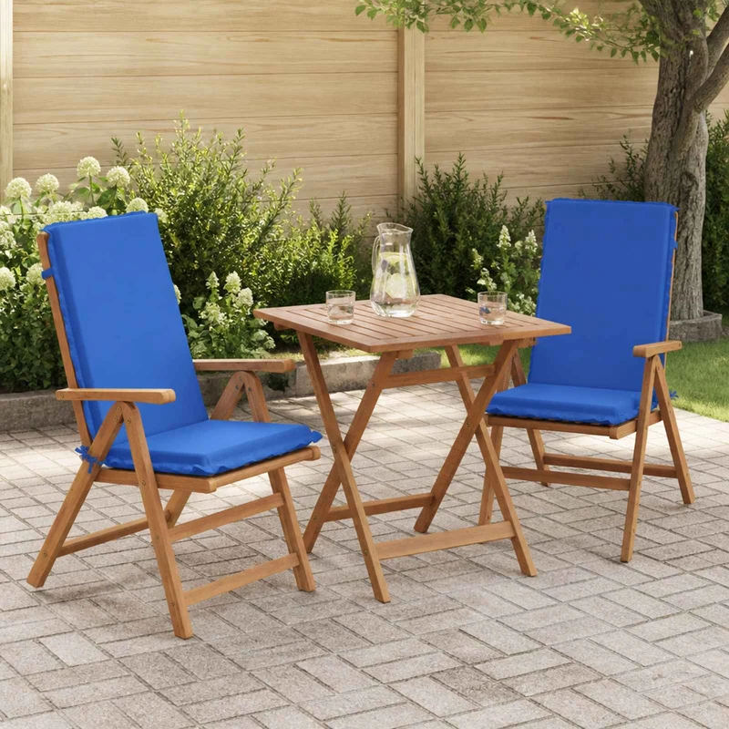 High Back Chair Cushion GEMERT 2 pcs 100% Polyester Royal Blue