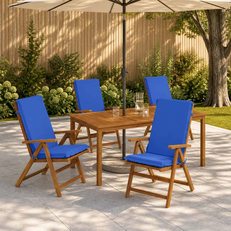 High Back Chair Cushion GEMERT 4 pcs 100% Polyester Royal Blue