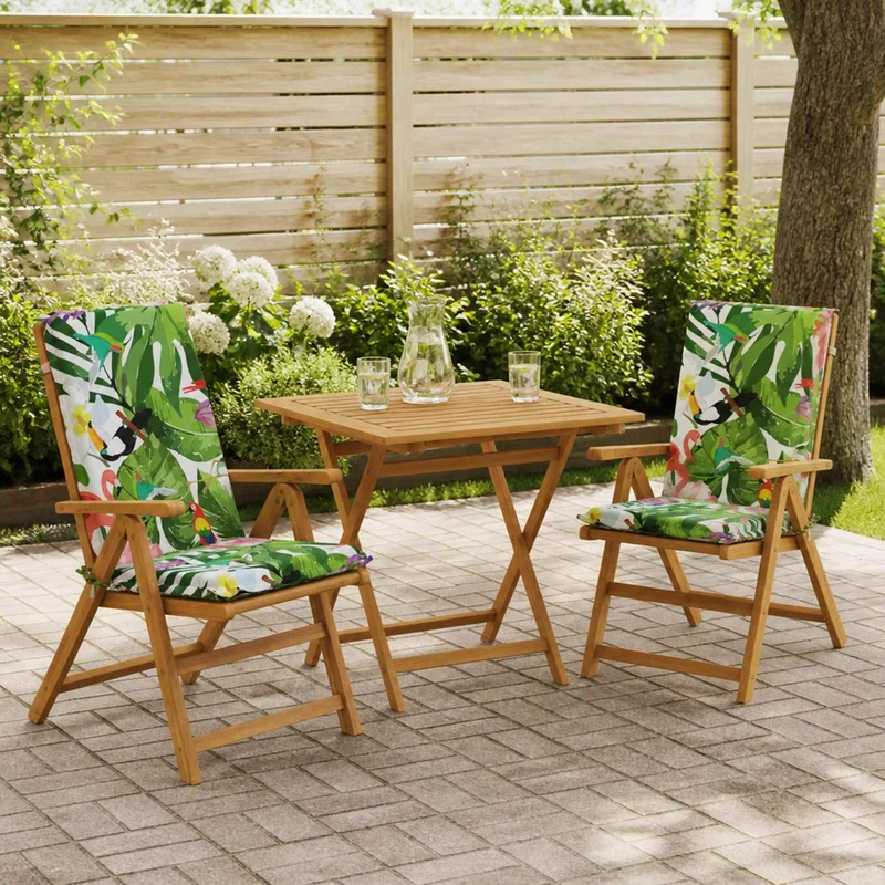 High Back Chair Cushion GEMERT 2 pcs 100% Polyester Multicolour