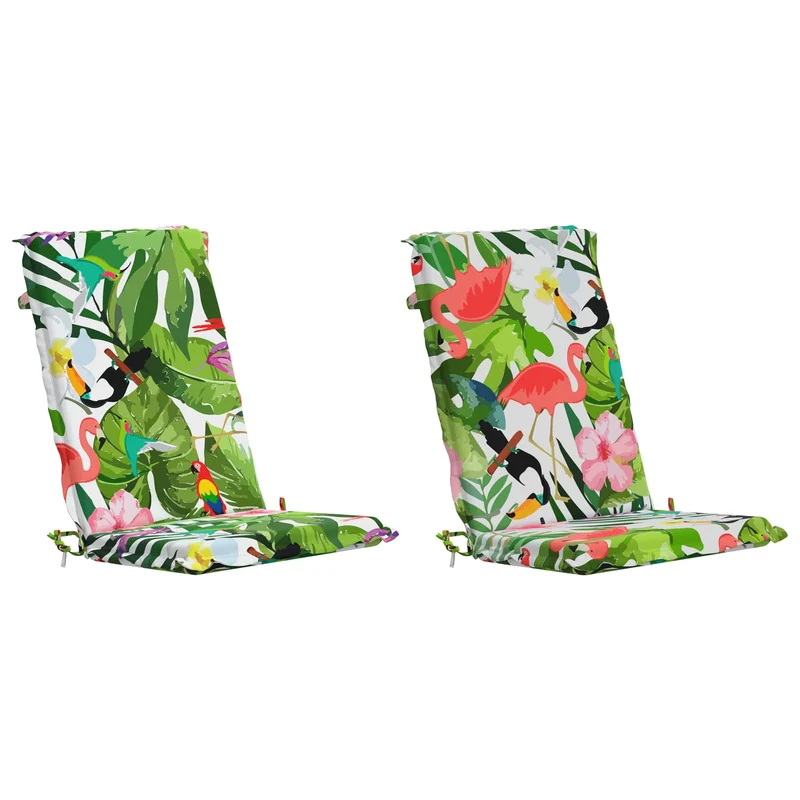 High Back Chair Cushion GEMERT 2 pcs 100% Polyester Multicolour