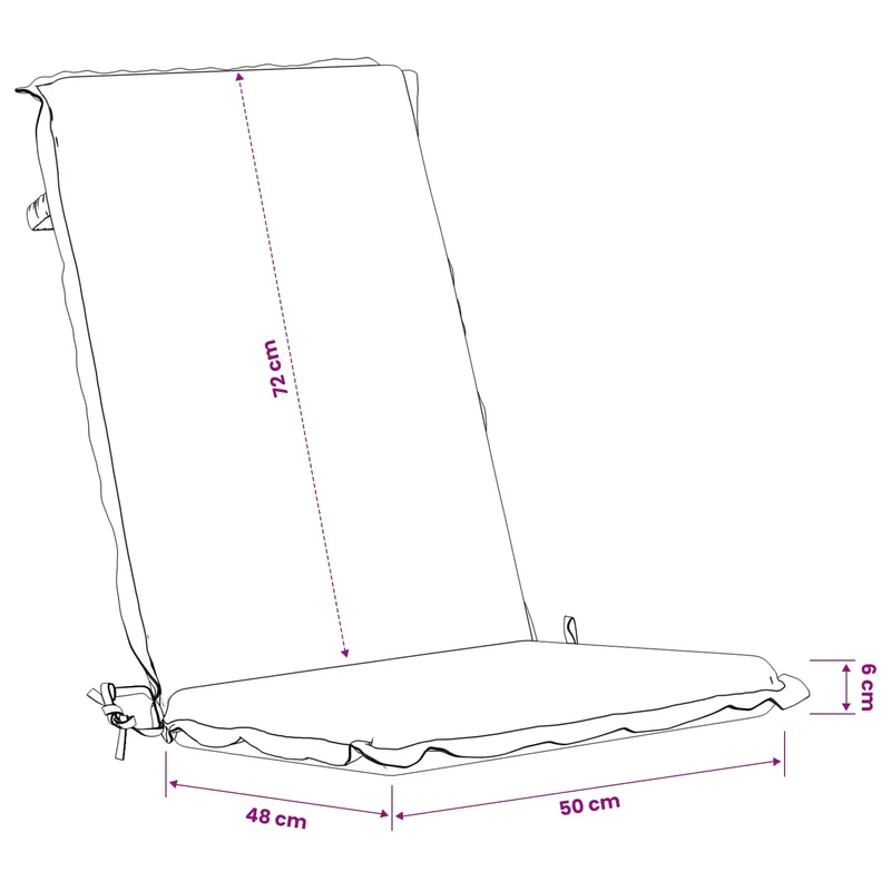 High Back Chair Cushion GEMERT 2 pcs 100% Polyester Multicolour