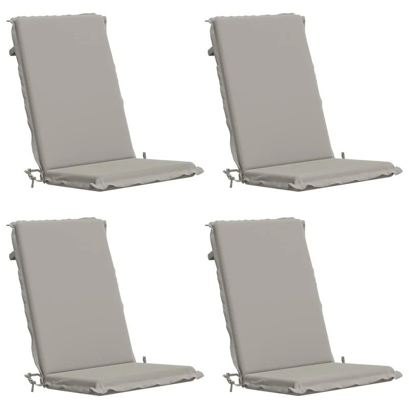 High Back Chair Cushion GEMERT 4 pcs 100% Polyester Grey