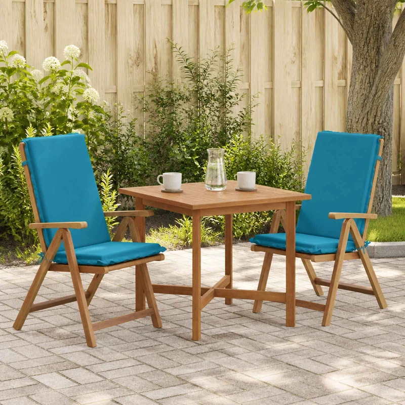 High Back Chair Cushion GEMERT 2 pcs 100% Polyester Light Blue