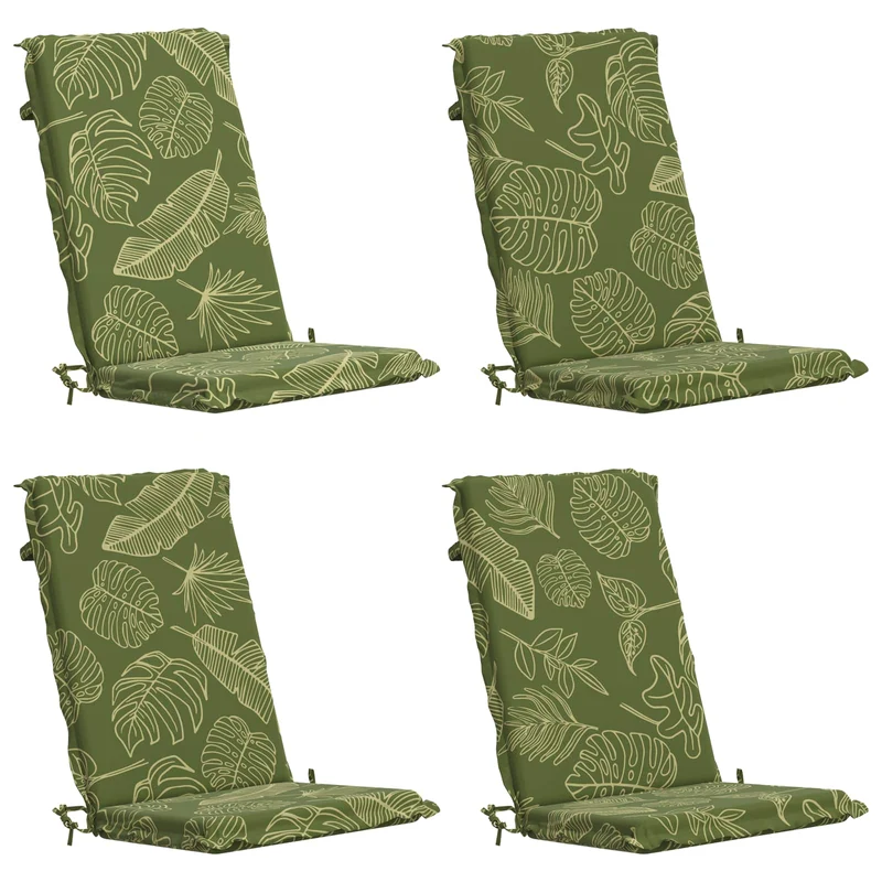 High Back Chair Cushion GEMERT 4 pcs 100% Polyester Leaf Design
