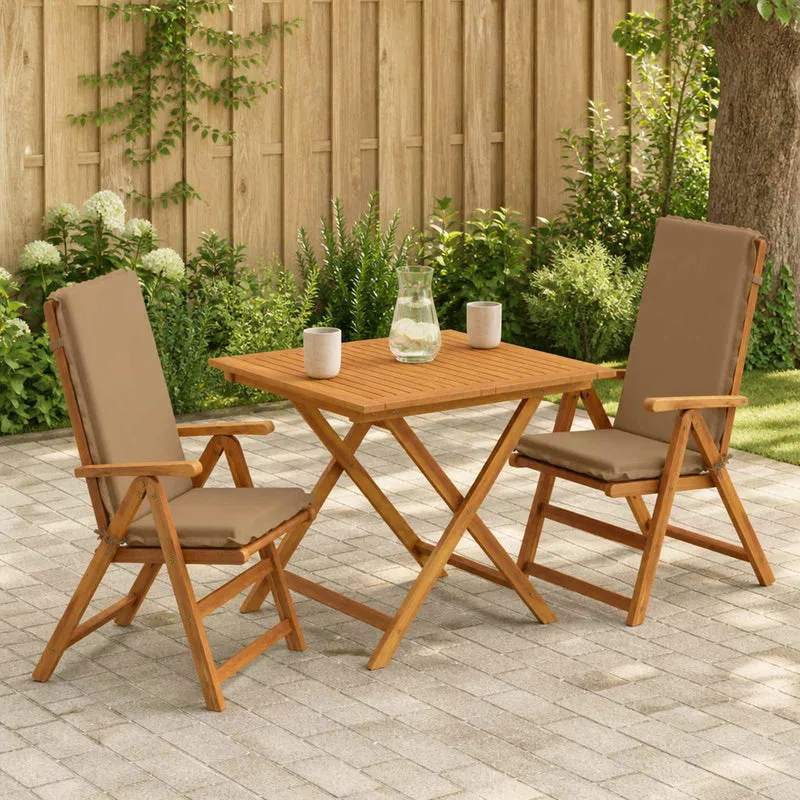 High Back Chair Cushion GEMERT 2 pcs 100% Polyester Taupe