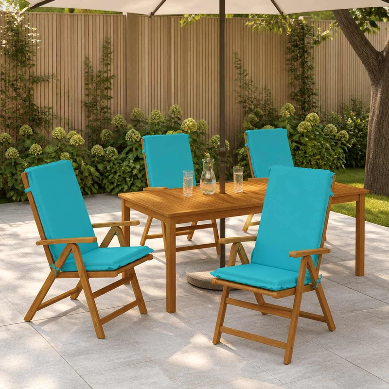 High Back Chair Cushion GEMERT 4 pcs 100% Polyester Turquoise