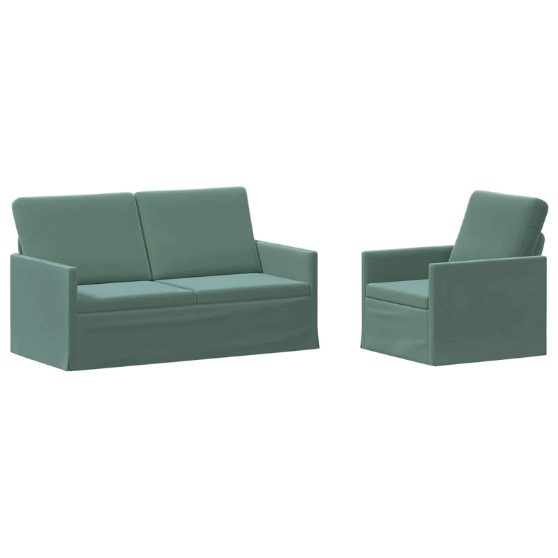 Sofa Set 2 pcs Sea Green Velvet