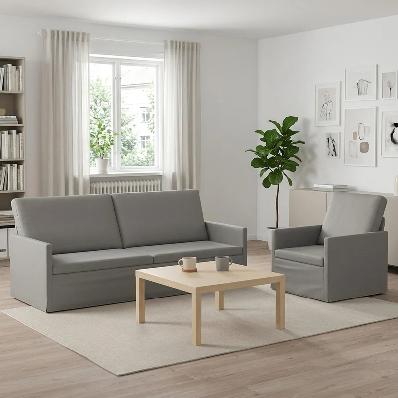 Sofa Set 2 pcs Light Grey Velvet