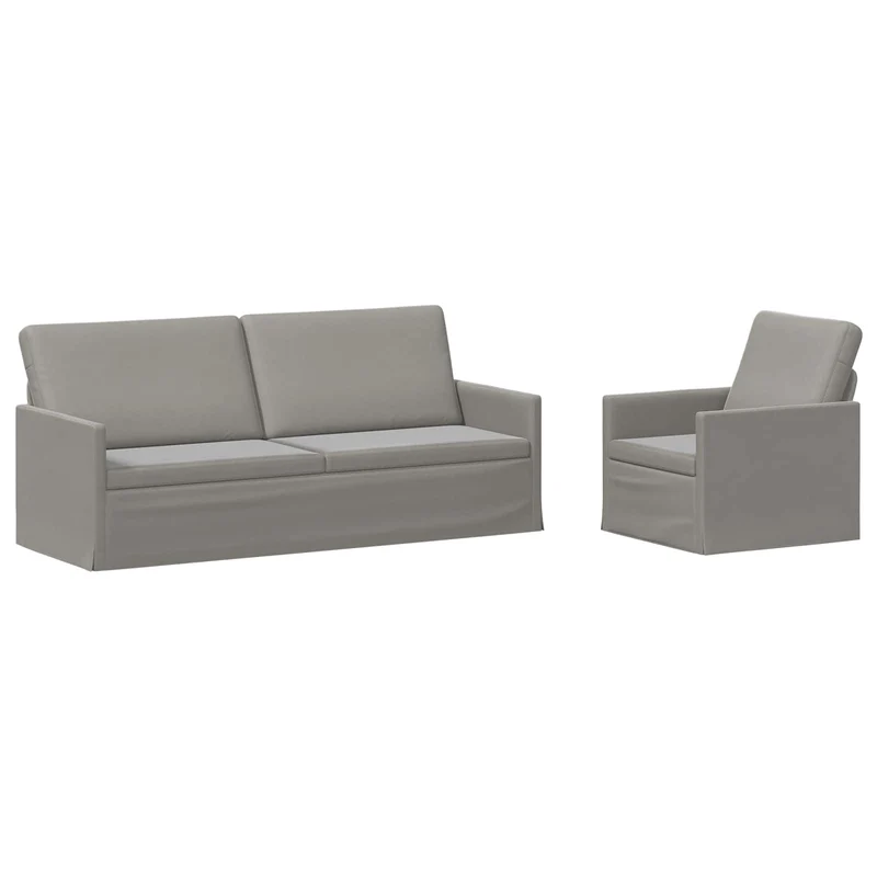 Sofa Set 2 pcs Light Grey Velvet