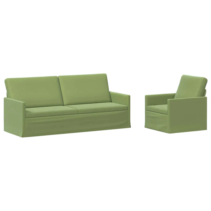Sofa Set 2 pcs Light Green Velvet