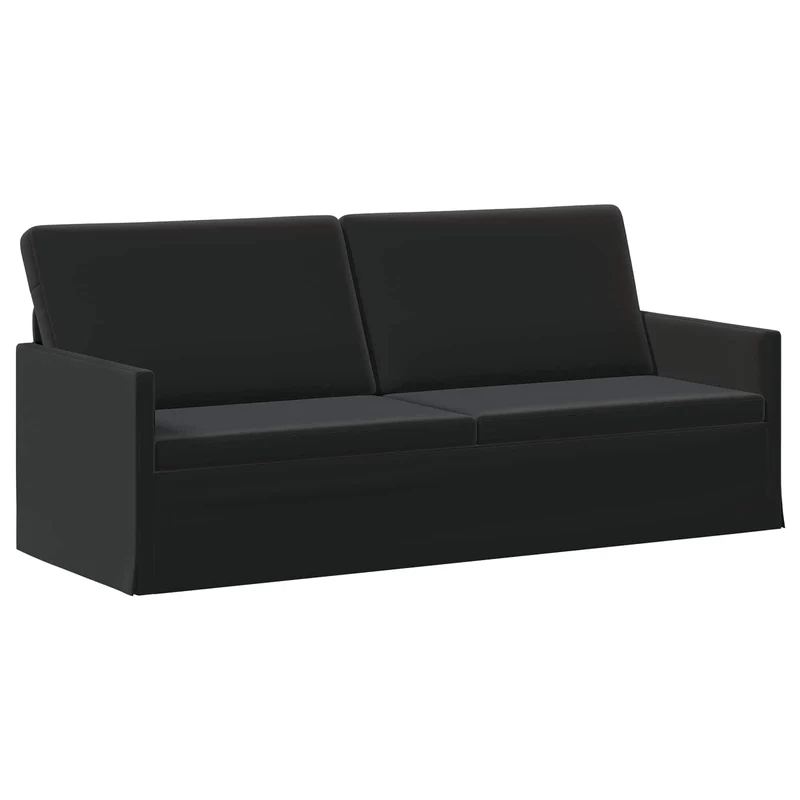 3 Seater Sofa Black 190 x 81 x 82 cm Velvet