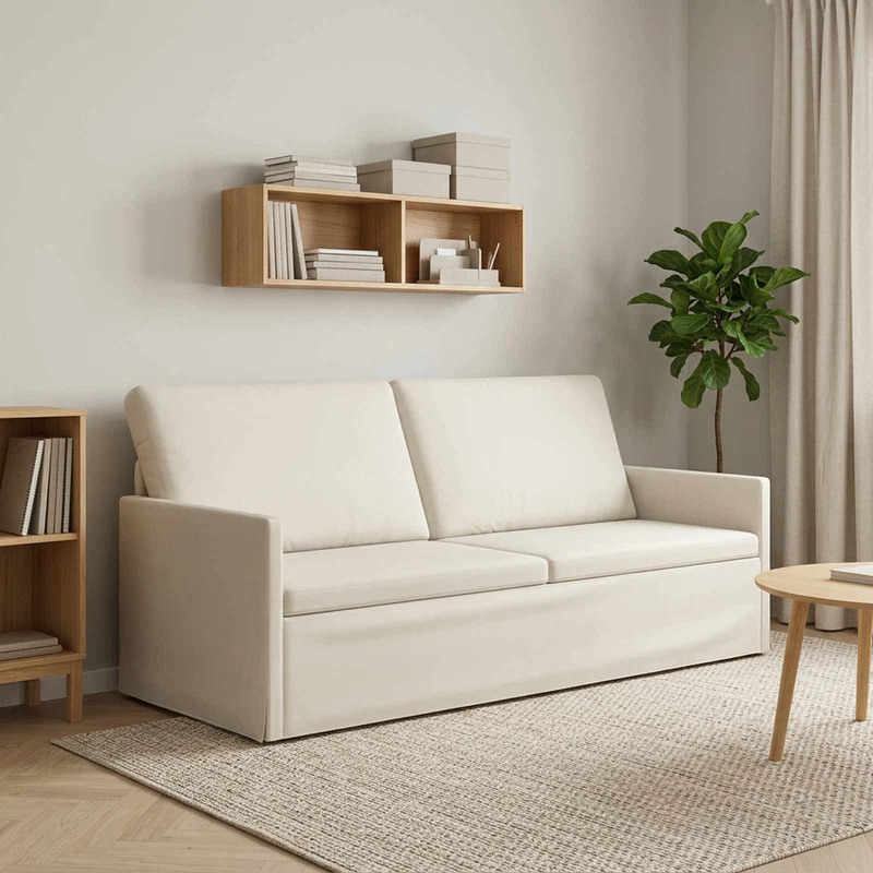 3 Seater Sofa Cream 190 x 81 x 82 cm Velvet