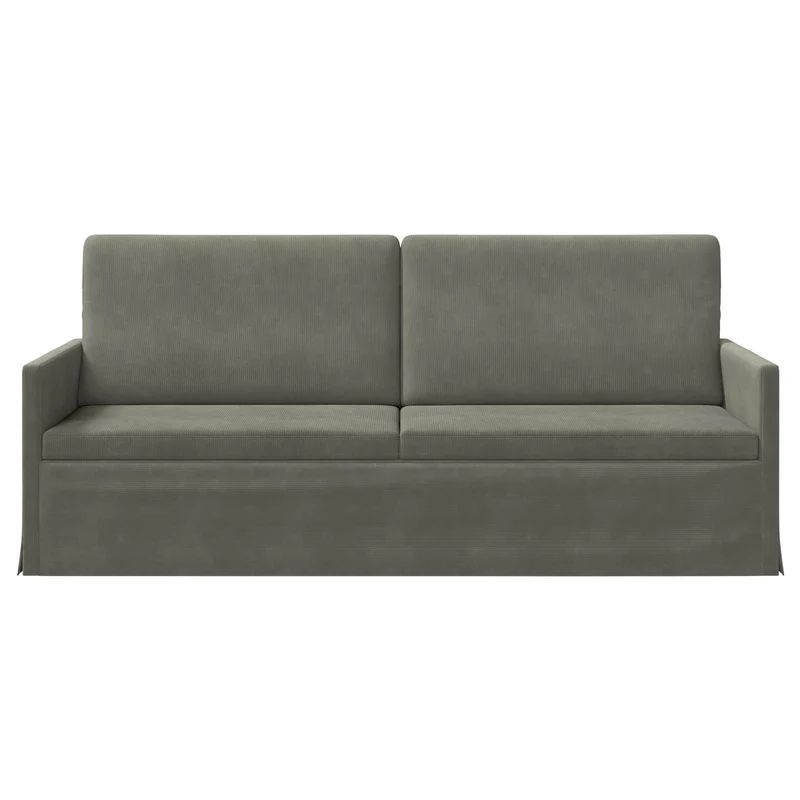 3 Seater Sofa Light Grey 190 x 81 x 82 cm Corduroy Fabric