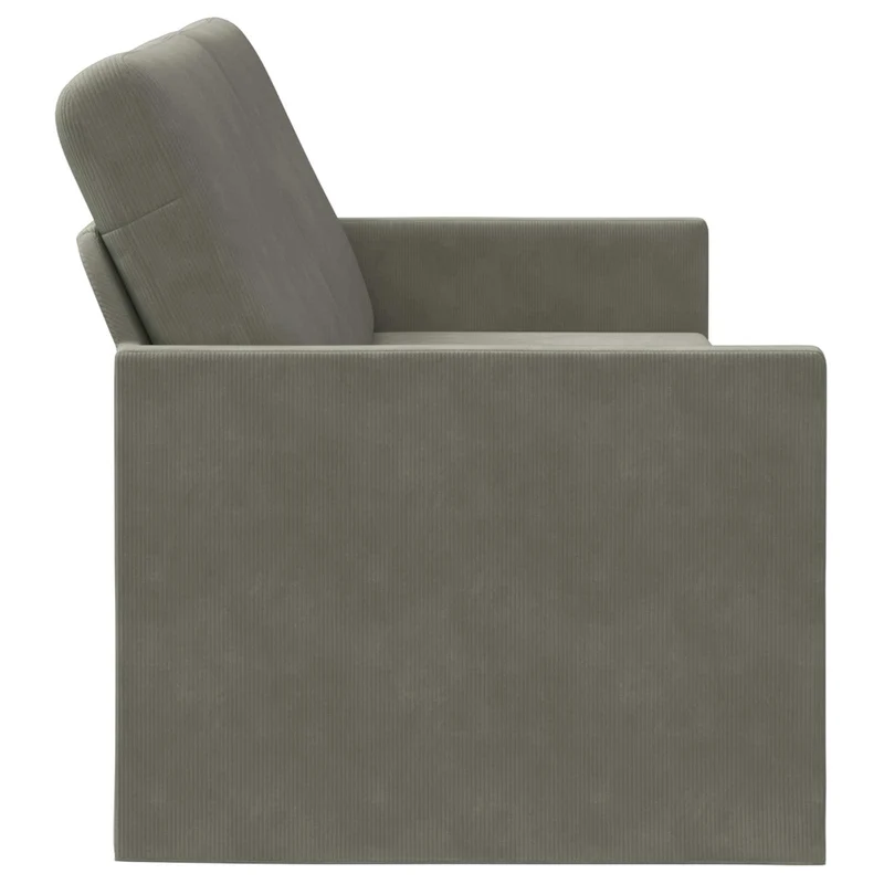3 Seater Sofa Light Grey 190 x 81 x 82 cm Corduroy Fabric