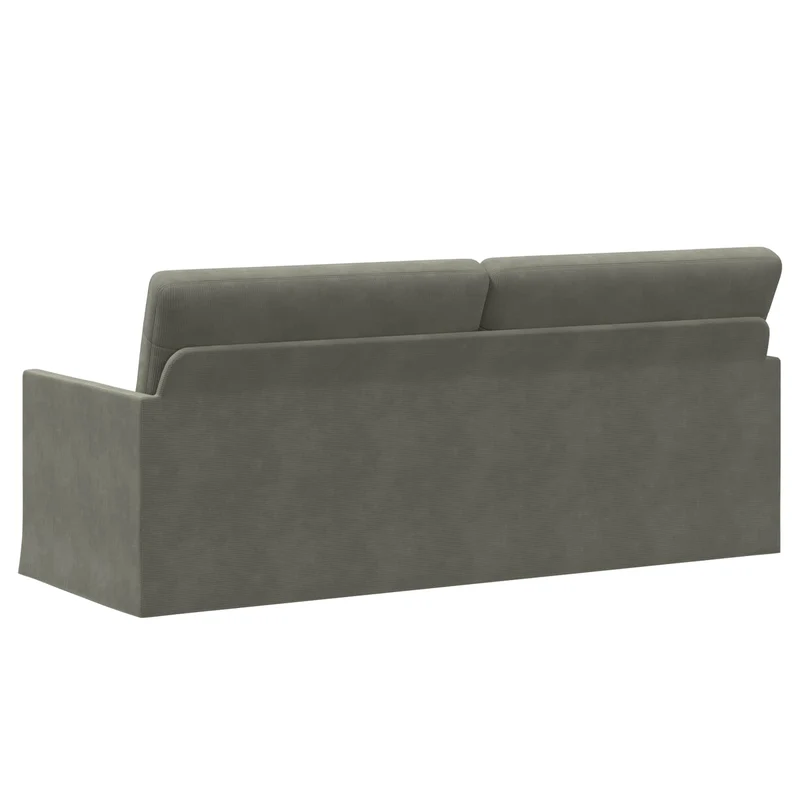 3 Seater Sofa Light Grey 190 x 81 x 82 cm Corduroy Fabric