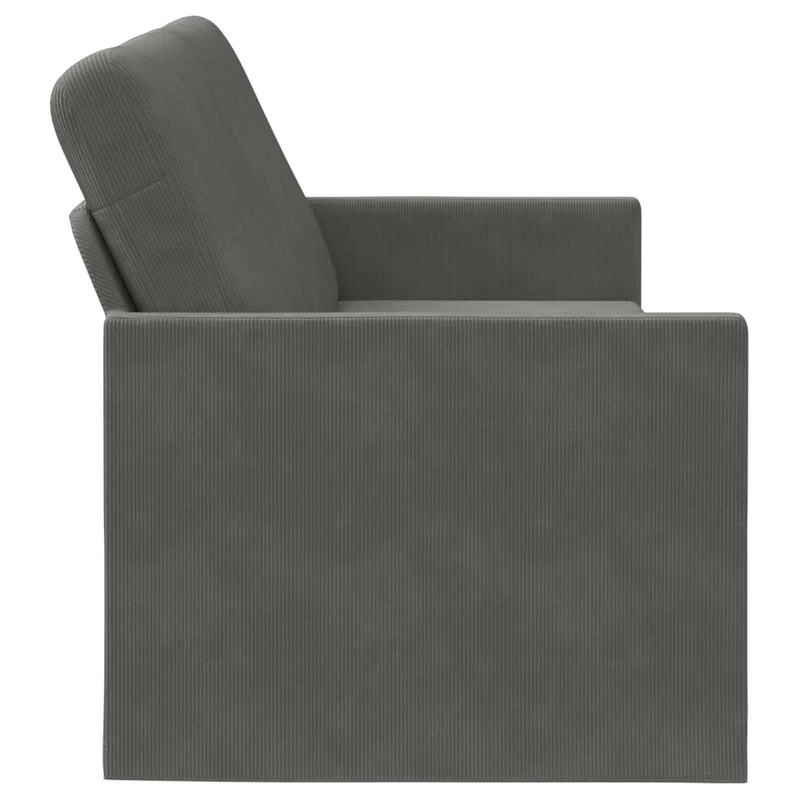 3 Seater Sofa Dark Grey 190 x 81 x 82 cm Corduroy Fabric