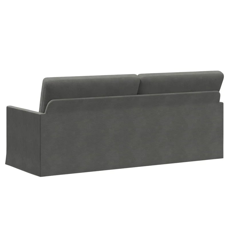 3 Seater Sofa Dark Grey 190 x 81 x 82 cm Corduroy Fabric