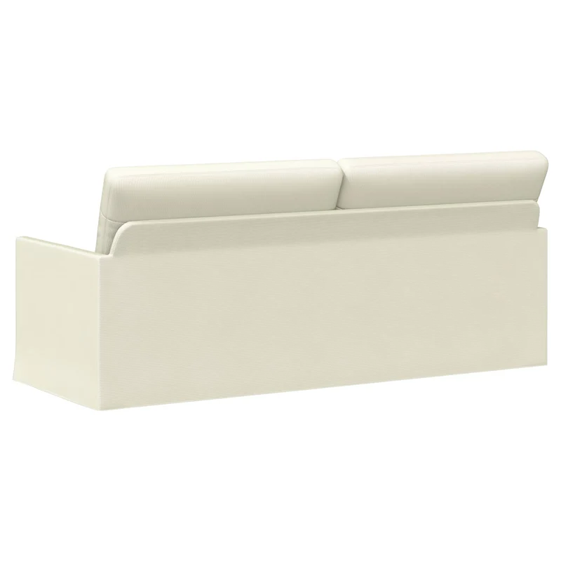 3 Seater Sofa Cream 190 x 81 x 82 cm Corduroy Fabric