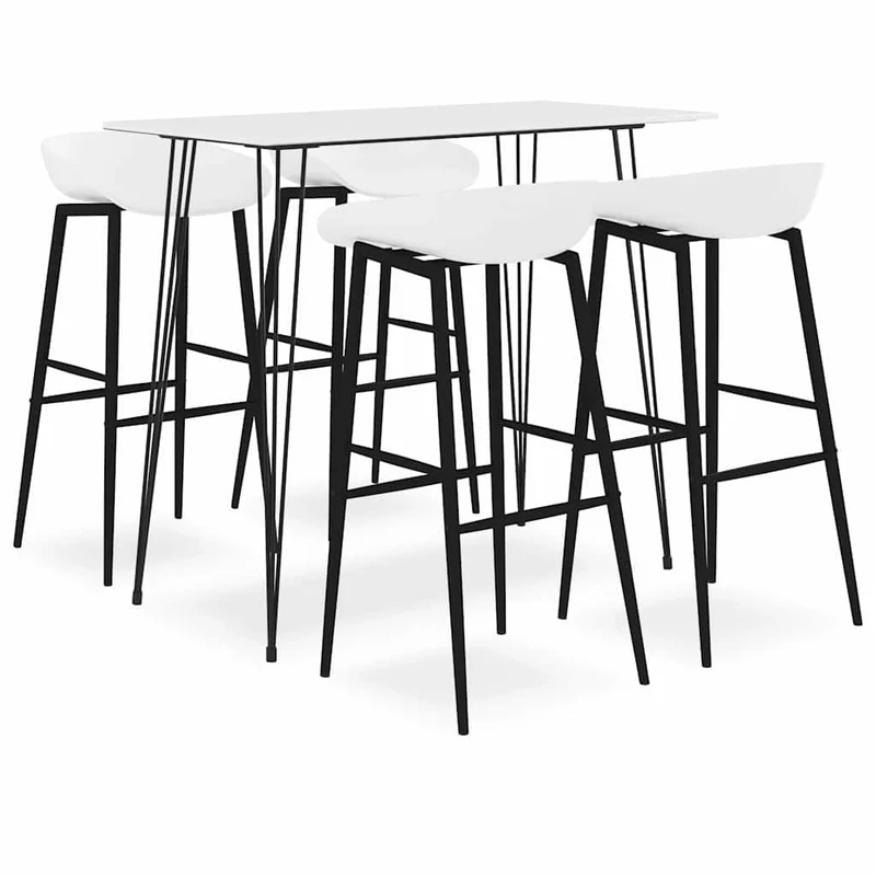 5 Piece Bar Set White