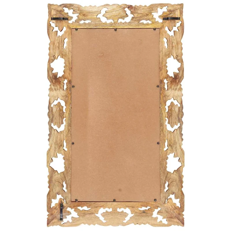 321639 vidaXL Hand Carved Mirror Brown 80x50 cm Solid Mango Wood