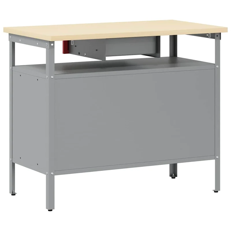 Work Bench with Drawer with Shelf Red and Grey 100 x 55 x 85 cm