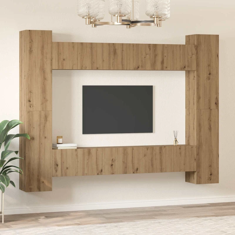 TV Cabinet Set 10 pcs Artisan Oak Engineered Wood