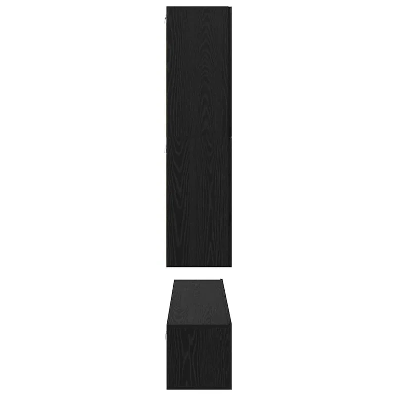 TV Cabinet Set 8 pcs Black Oak Engineered Wood