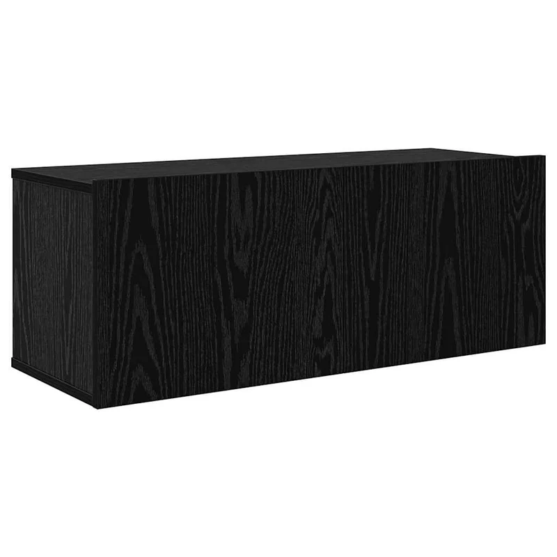 TV Cabinet Set 8 pcs Black Oak Engineered Wood