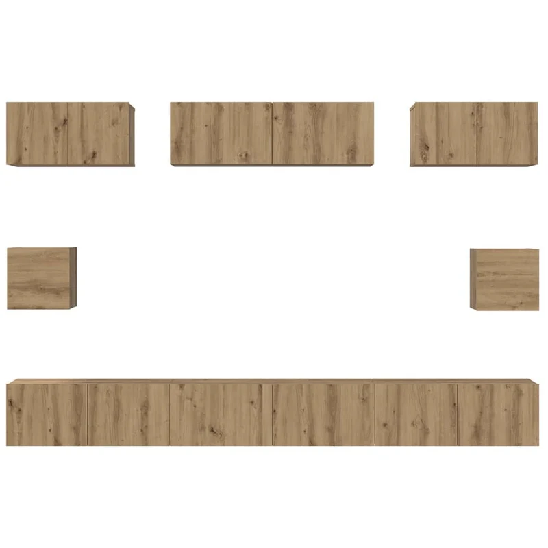 TV Cabinet Set 8 pcs Artisan Oak Engineered Wood