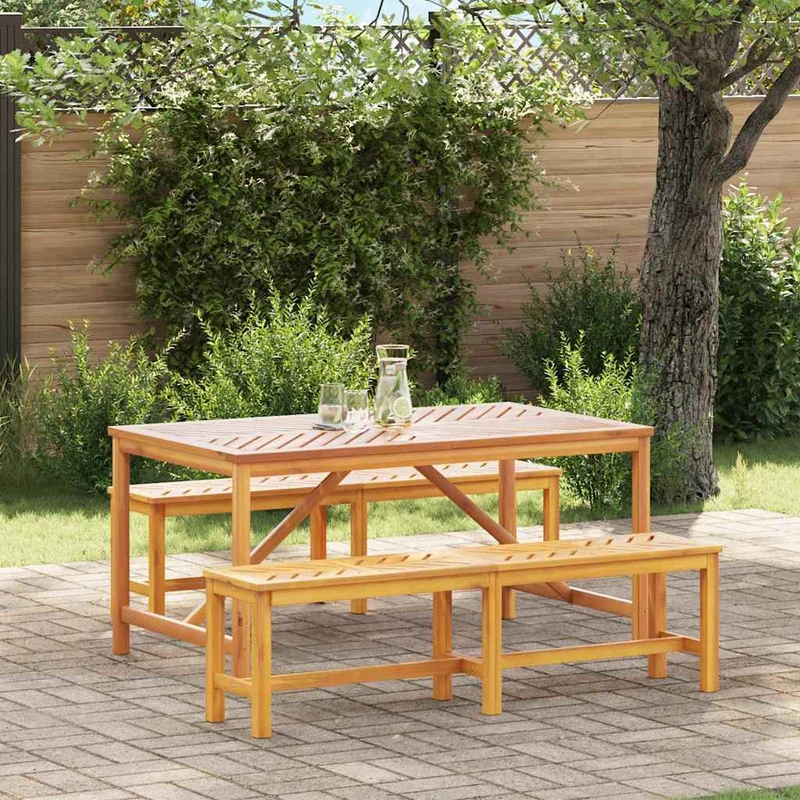 Garden Dining Set 3 pcs Brown 150 x 90 x 74 cm