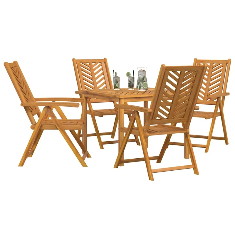 Garden Dining Set 5 pcs Brown 90 x 90 x 74 cm Solid Acacia Wood