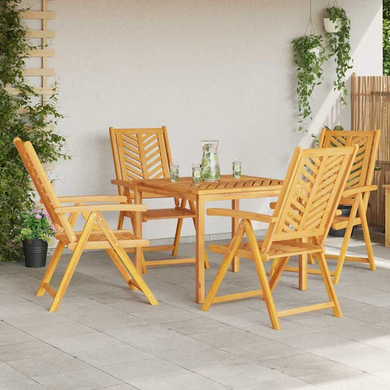 Garden Dining Set 5 pcs Brown 90 x 90 x 74 cm Solid Acacia Wood