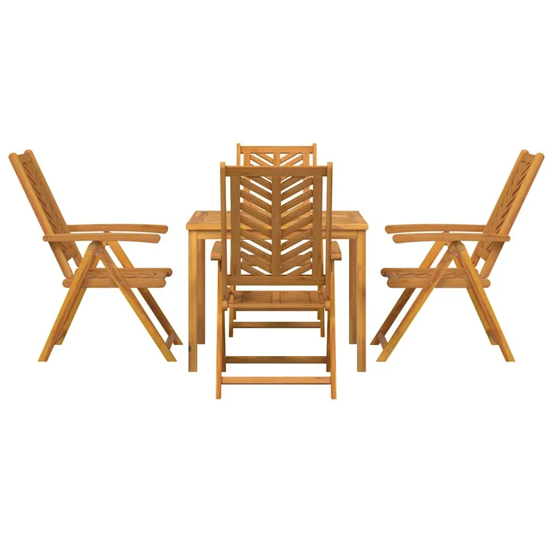 Garden Dining Set 5 pcs Brown 90 x 90 x 74 cm Solid Acacia Wood