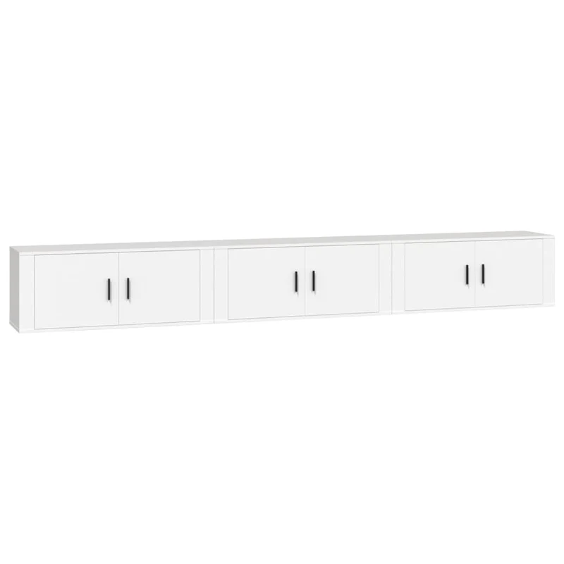 3 Piece Wall-mounted TV Cabinet Set White 100x34,5x40 cm