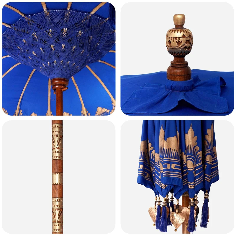 Balinese Parasol with Base 2 pcs Blue