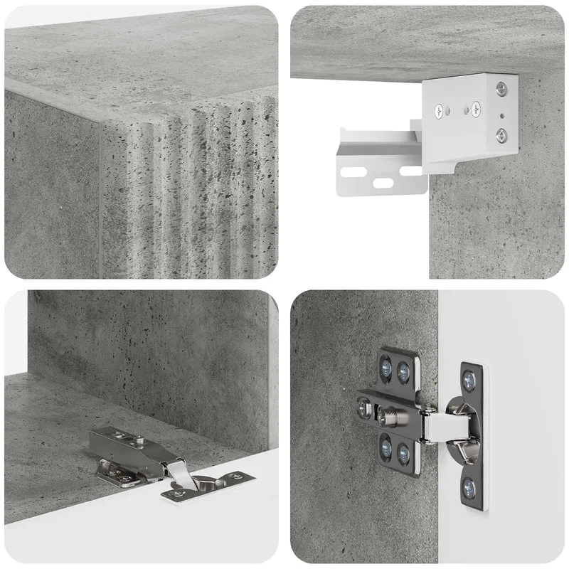 TV Cabinet Set 8 pcs Concrete Grey Engineered Wood