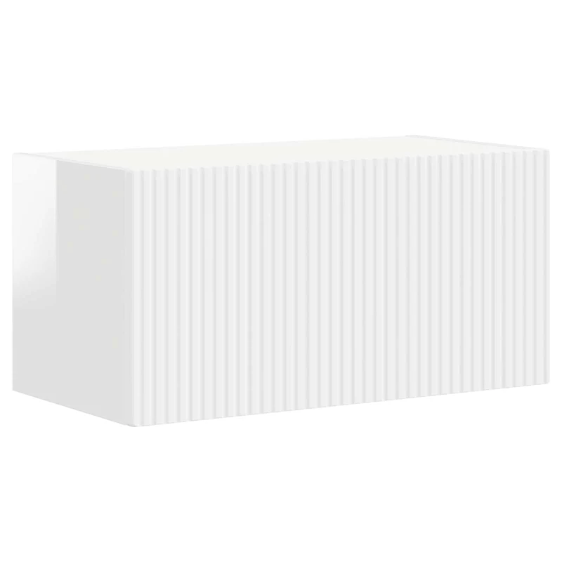 TV Cabinet Set 8 pcs High Gloss White Engineered Wood