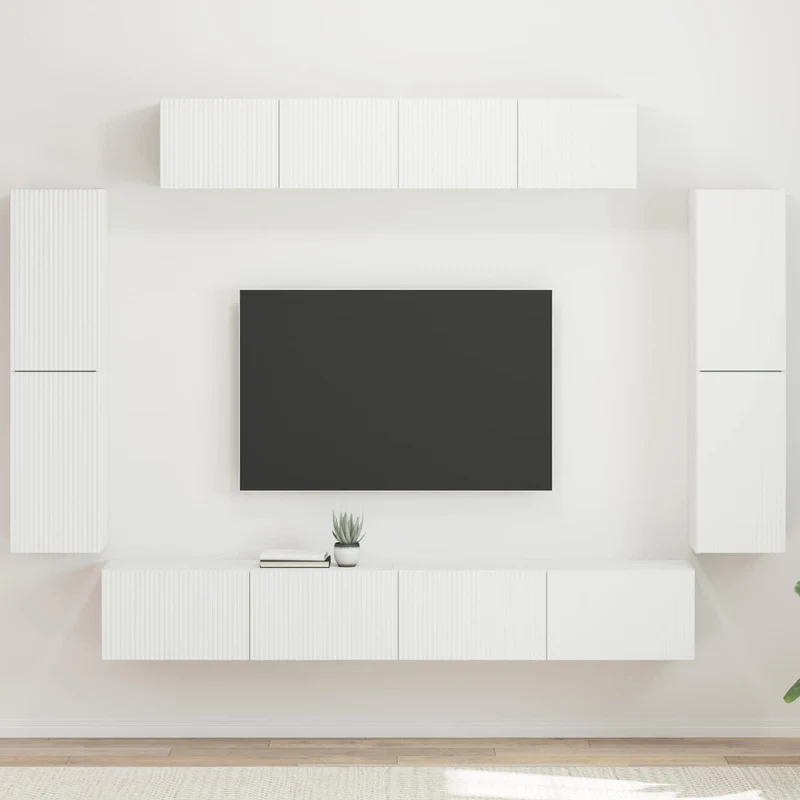 TV Cabinet 8 pcs White